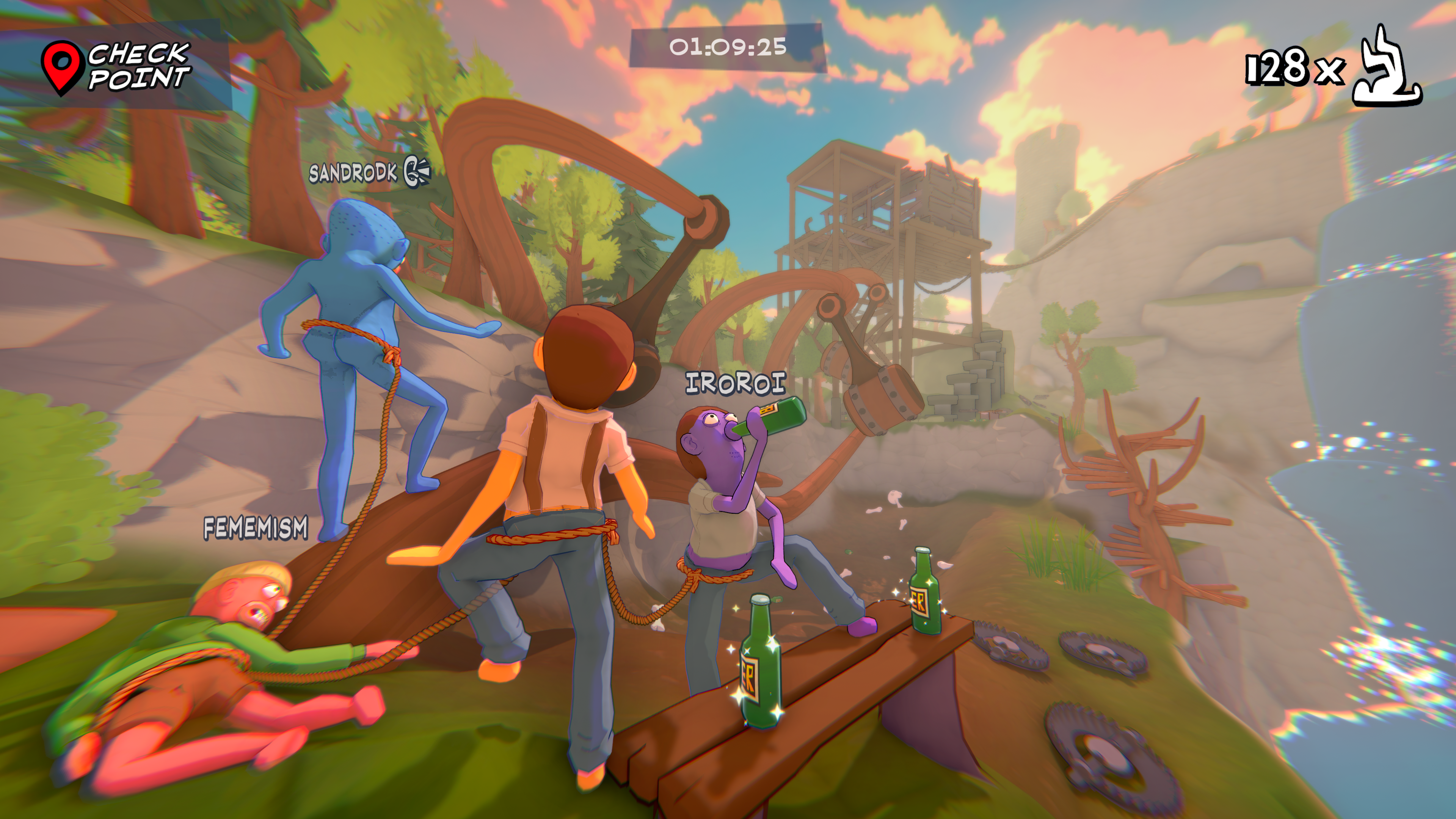 最大4人マルチの酔っ払い協力アクション『Friendly Steps』無料体験版が6月4日よりSteamにて配信開始_004