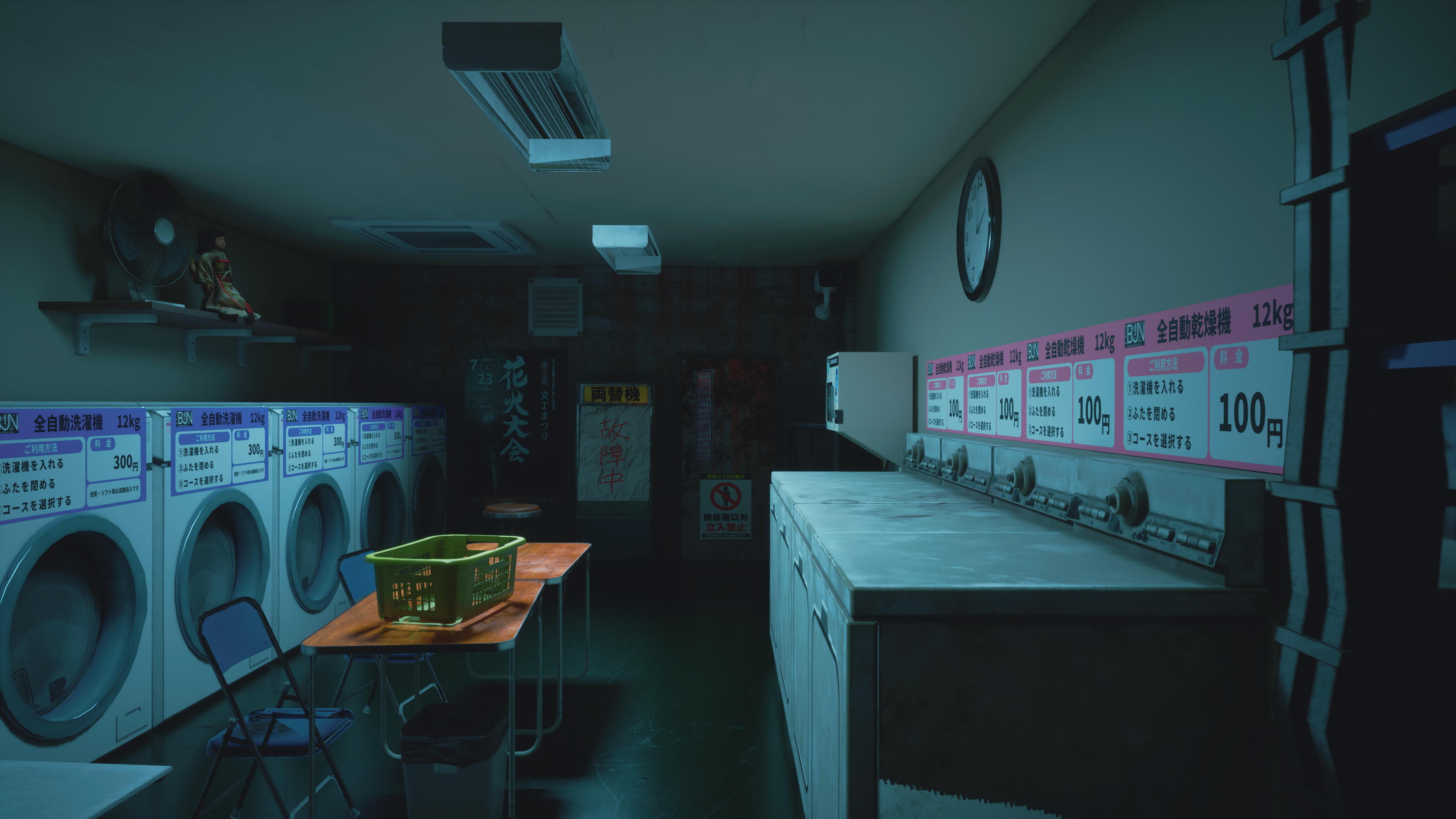 『開かない。ランドリー』Steamストアページが公開。コインランドリーの中で異変に遭遇する短編ホラーゲーム_001