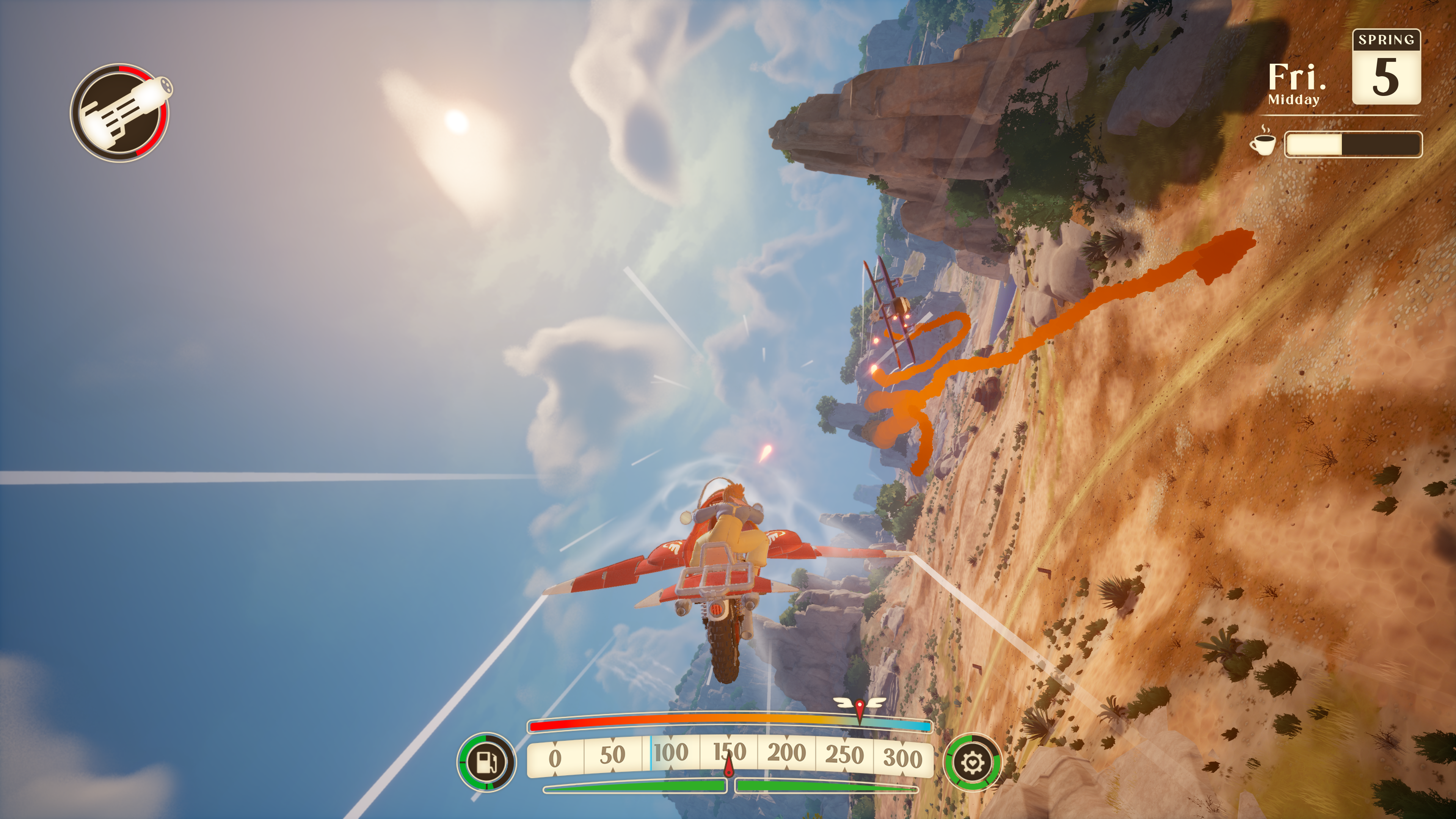 『Into the Wind』発表。ジブリにインスパイアされた作品で、「自我を持つバイク兼飛行機」に乗って配達をするゲーム_004