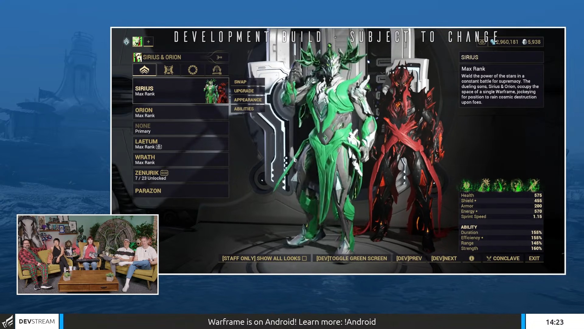 『Warframe』新章「翡翠の影:星座」が6月18日に配信決定。新Warframe「Sirius &Orion」は2種の姿あり_001
