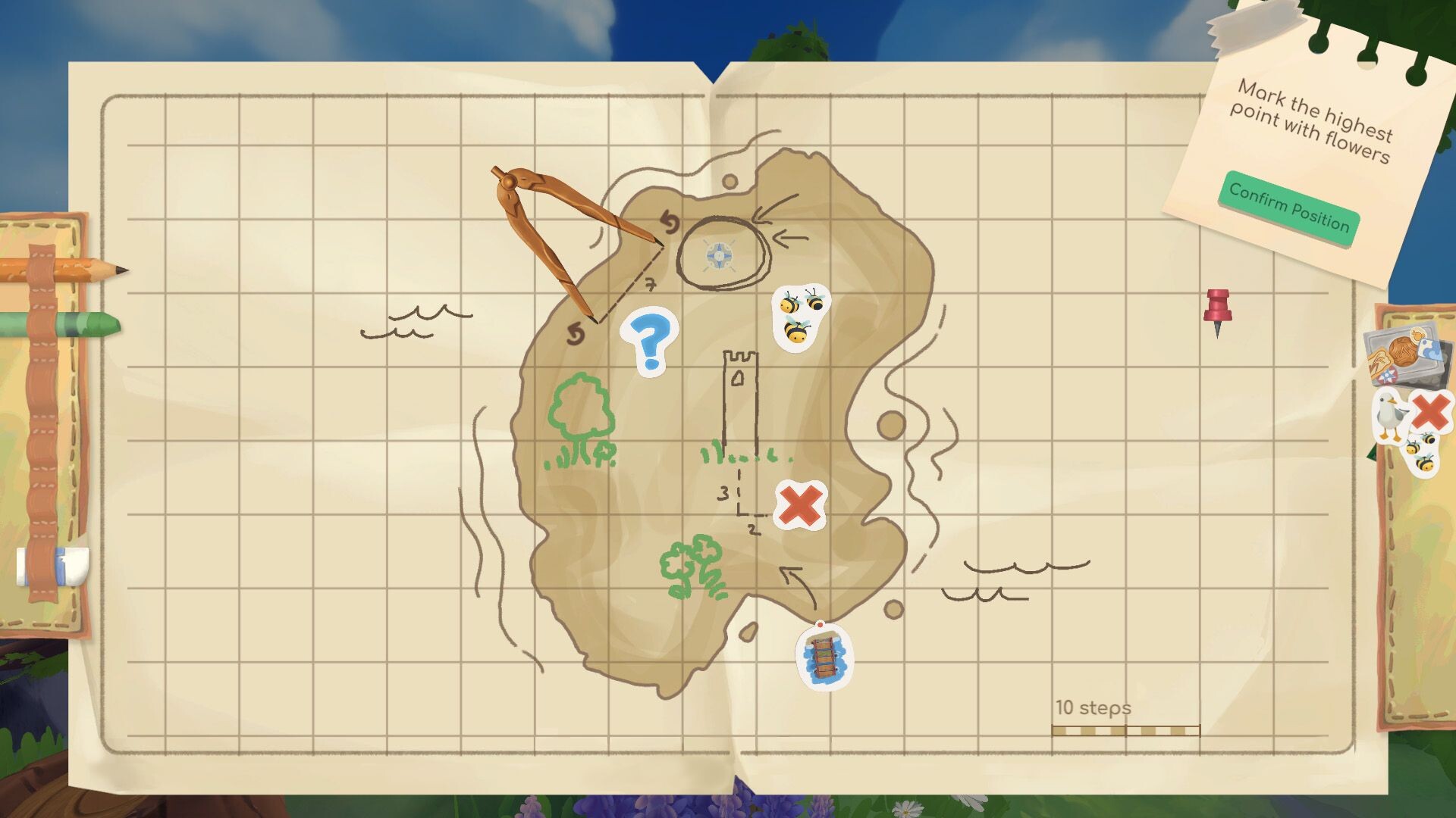 『Map Map - 地図づくりゲーム』がSteamにて配信中。本格的な測量道具を使いこなして地図を作るゲーム_003