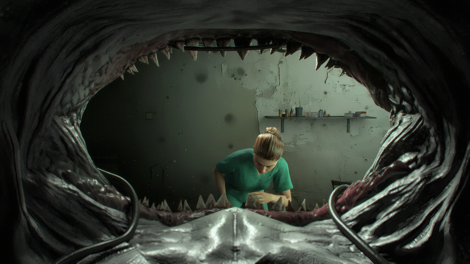 『Shark Dentist』の新ゲーム映像が公開。「サメの歯医者」になって襲われないよう治療するホラー・ローグライクゲーム_001