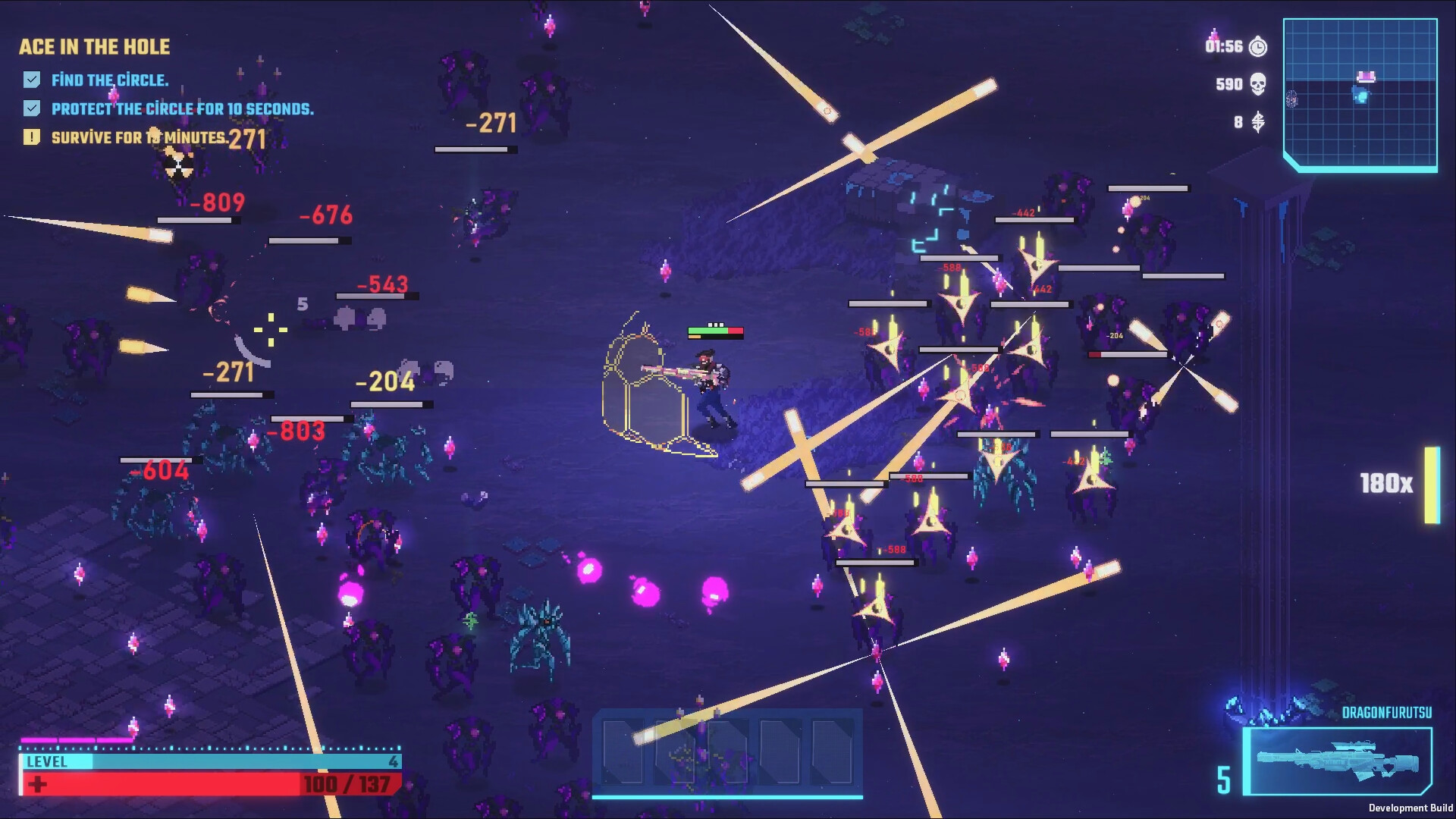 【半額】“ソーダ”を飲んで強くなる爽快シューティングゲーム『ソーダマン』がSteamで50%オフ「525円」で買えるお得セール開催中。ソーダを拾ってスキルを強化し、迫りくるエイリアンを蹴散らしていく_001