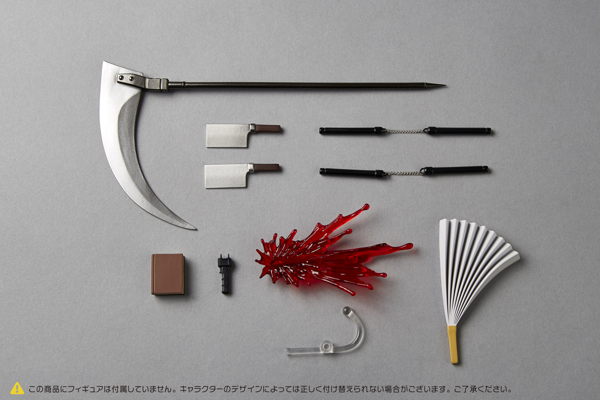 リボルテックシリーズのキャラクターたちに持たせられる武器拡張パック第2弾が再登場。ハリセンやヌンチャクなどのアイテムが付属_016