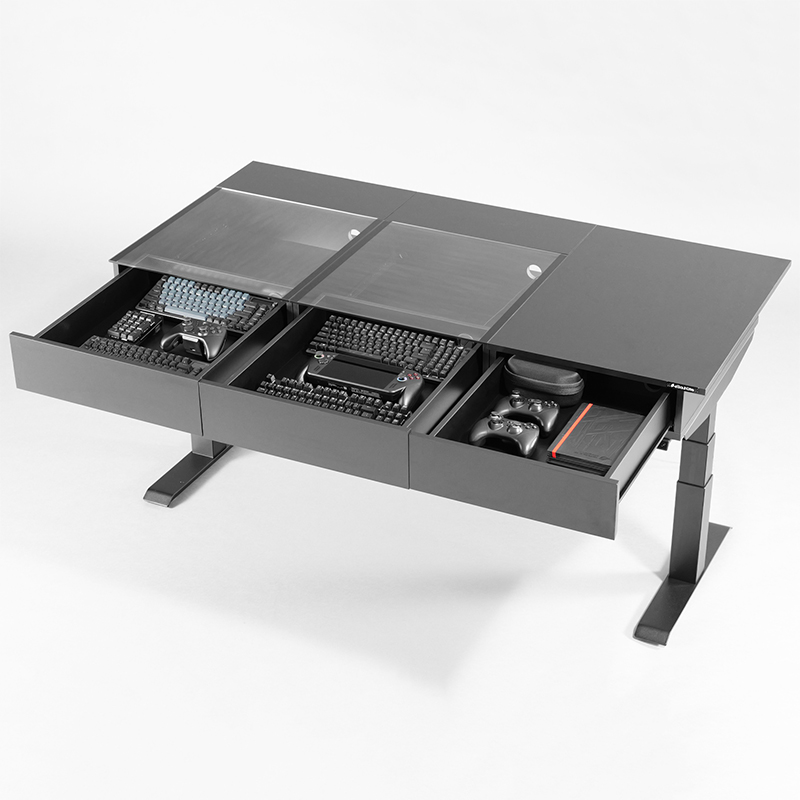 バウヒュッテから、ゲーミングデスク用の強化ガラス張り天板が登場。耐久性も備え、「魅せる収納」と「ハードなプレイ環境」を両立_005