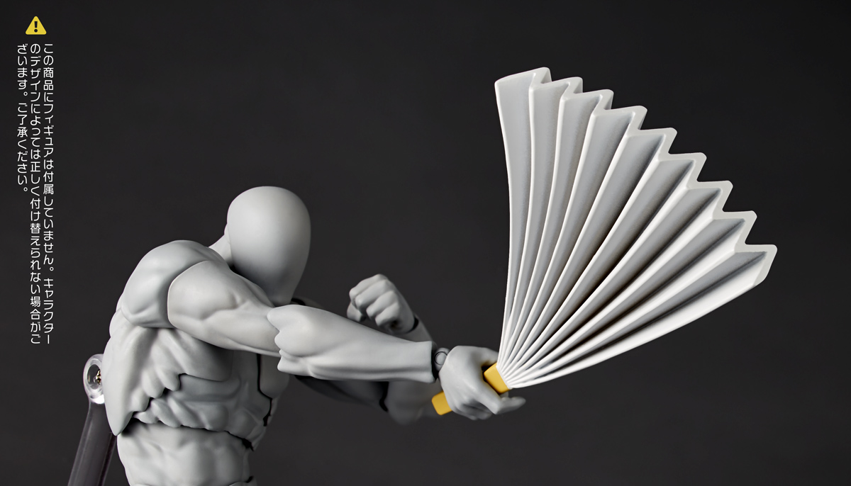 リボルテックシリーズのキャラクターたちに持たせられる武器拡張パック第2弾が再登場。ハリセンやヌンチャクなどのアイテムが付属_014