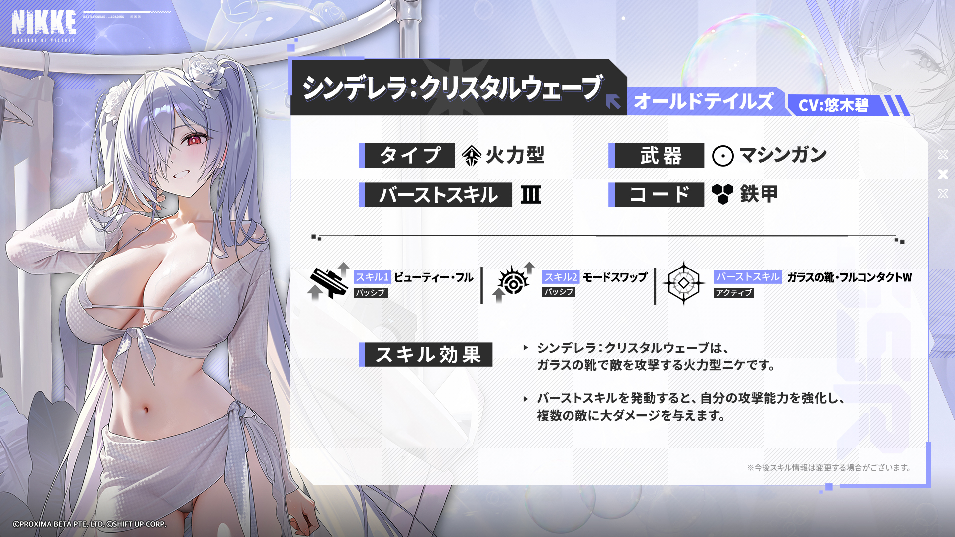 『勝利の女神:NIKKE』新SSRニケとして水着「シンデレラ」や水着「マルチャーナ」が登場する最新アップデートが配信_001