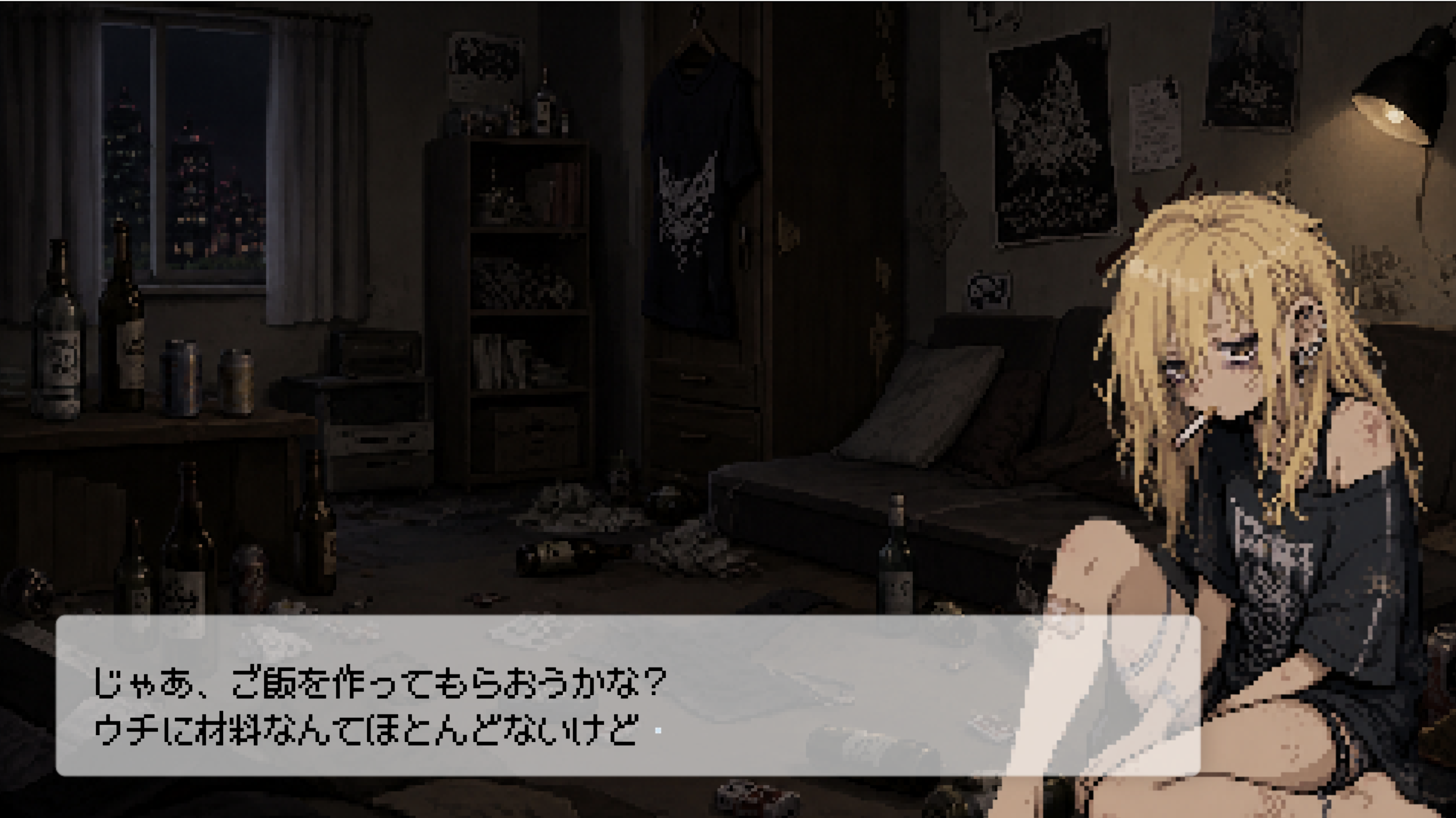 「カスのコーヒートーク」で話題となったゲーム『Living on Plain Pasta』のSteamストアページが公開_001