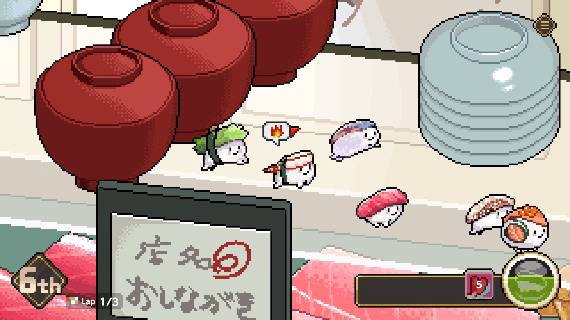 握った“寿司”でレースを繰り広げるゲーム『わびさび寿司ダービー』が本日7月16日より発売_003