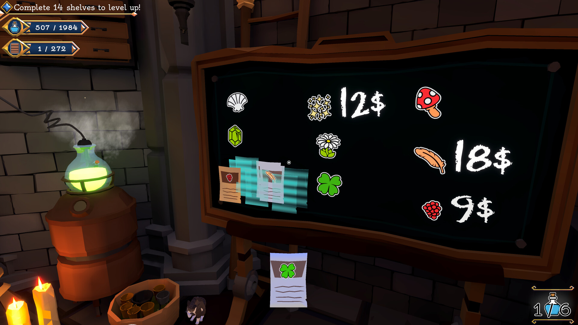 “2000本以上のポーション”を棚に並べ直す片付けパズル『Shelve the Potions!』が、Steamでテスター募集中_004