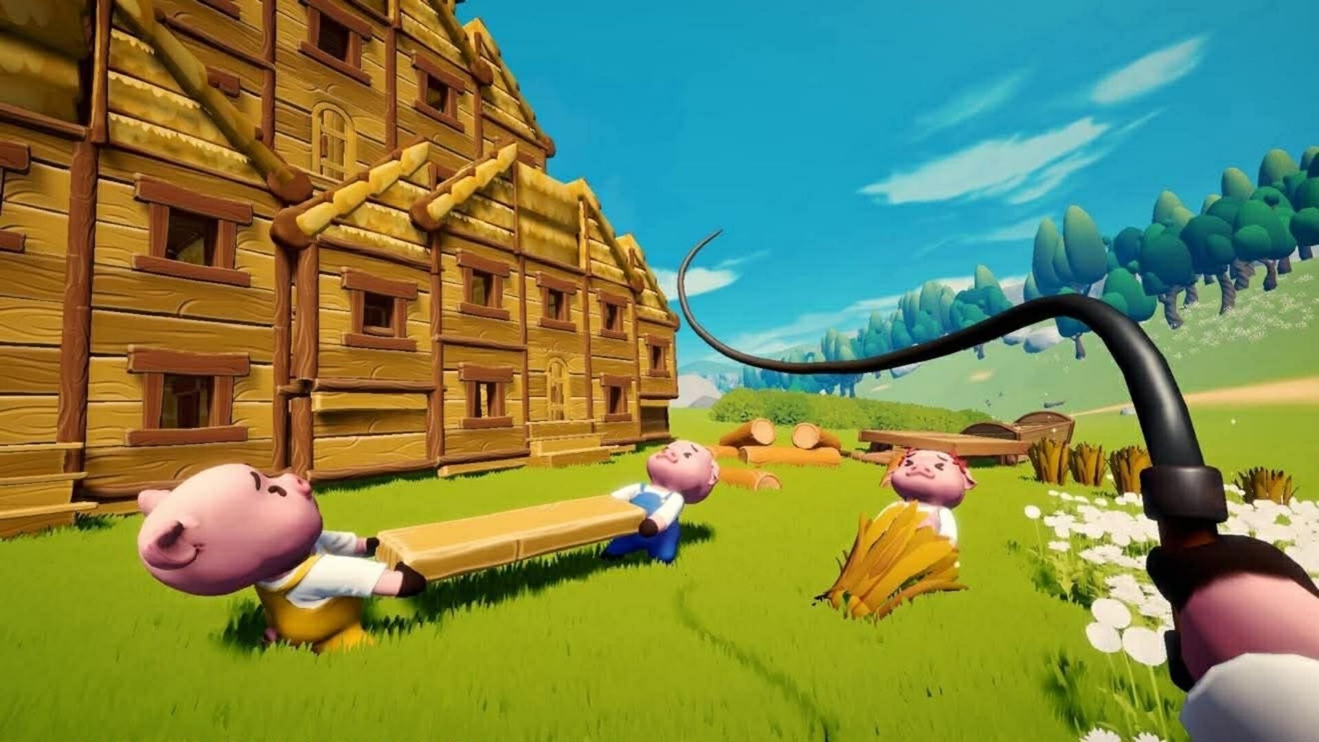 『Pigs and Wolf』をSteam向けに開発中。子ブタになってオオカミの襲来から家を守るおとぎ話協力アドベンチャー_004