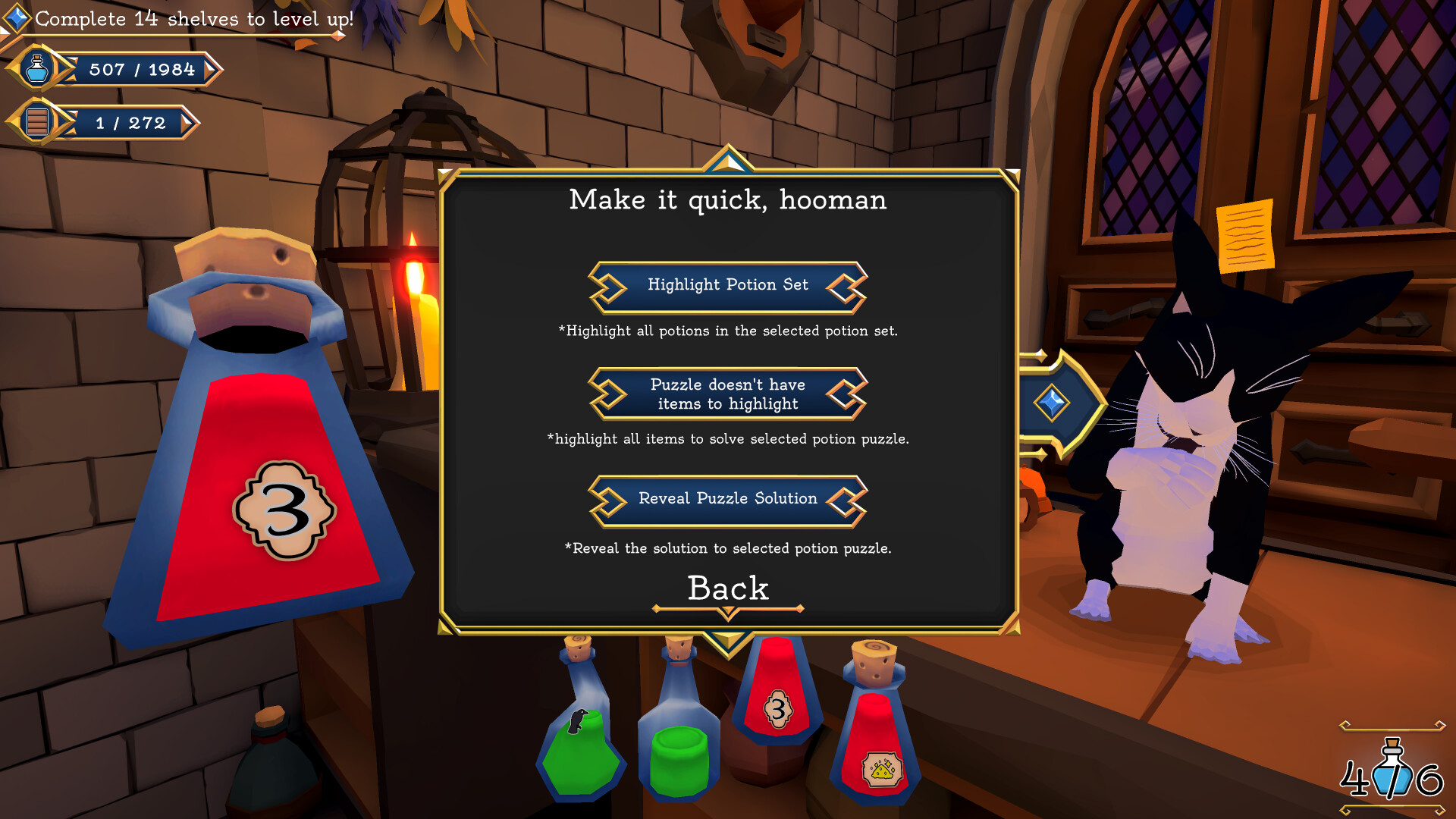 “2000本以上のポーション”を棚に並べ直す片付けパズル『Shelve the Potions!』が、Steamでテスター募集中_006