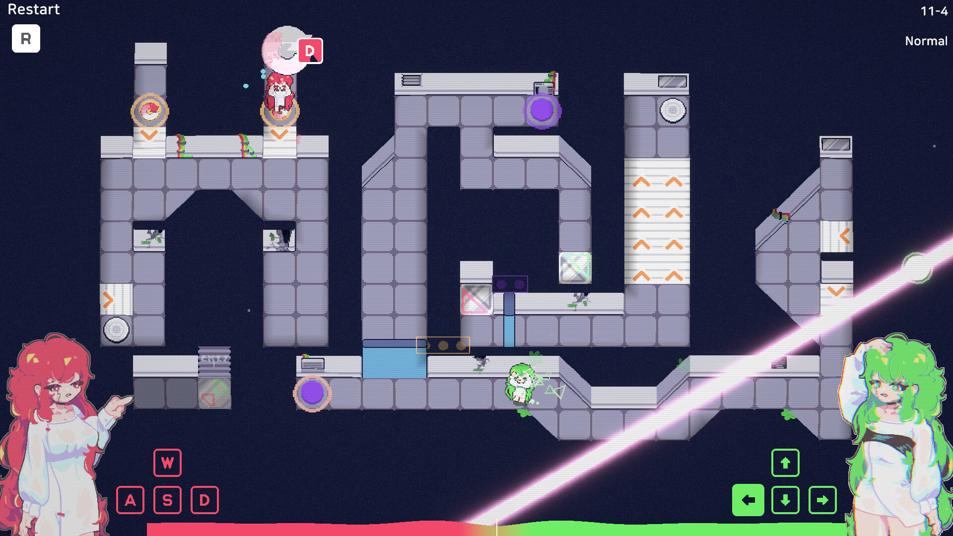 『Left Not Right』体験版が配信中。2人のキャラクターを同時に動かして地下研究所からの脱出を目指す_005