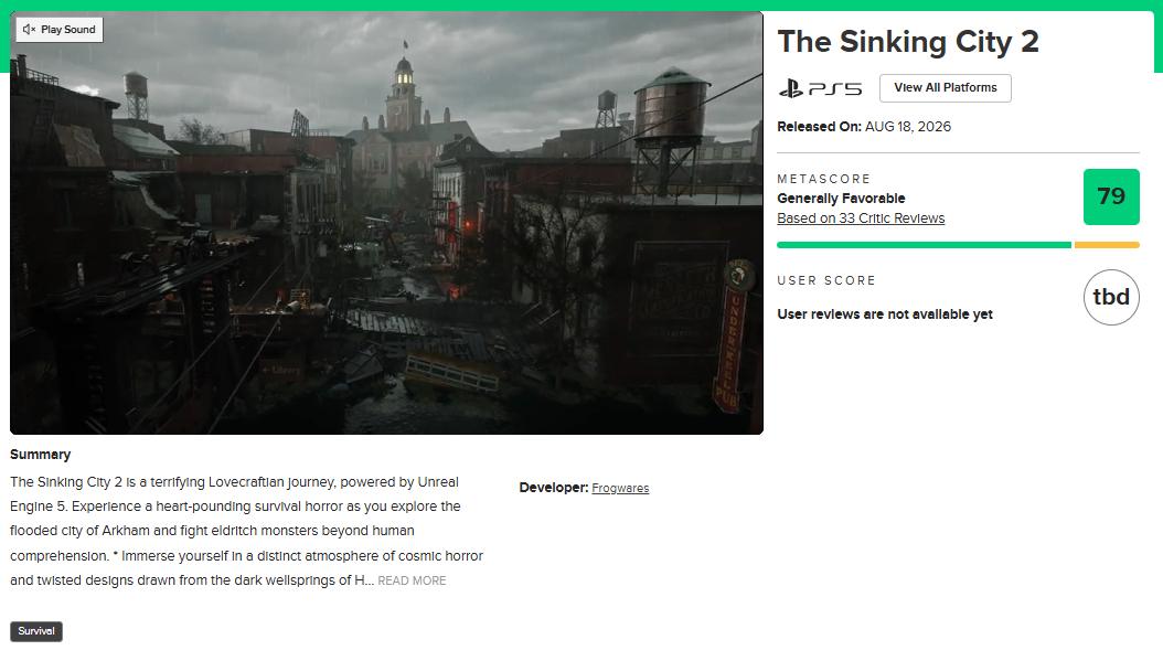 クトゥルフ神話の世界をリアルに描くサバイバルホラーゲーム『The Sinking City 2』本日発売
_001