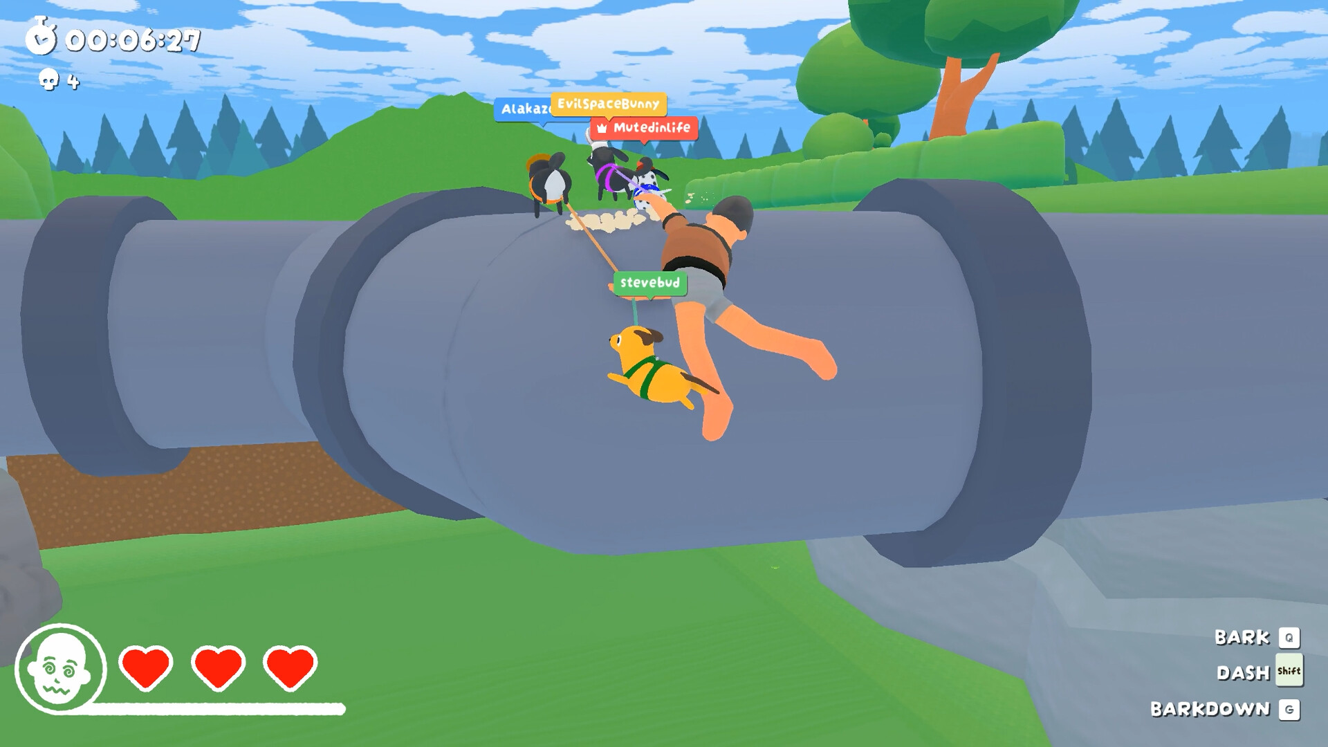 【最大4人】“犬”になって飼い主を引きずり回すゲーム『Ruffed Up』の体験版が配信中_004