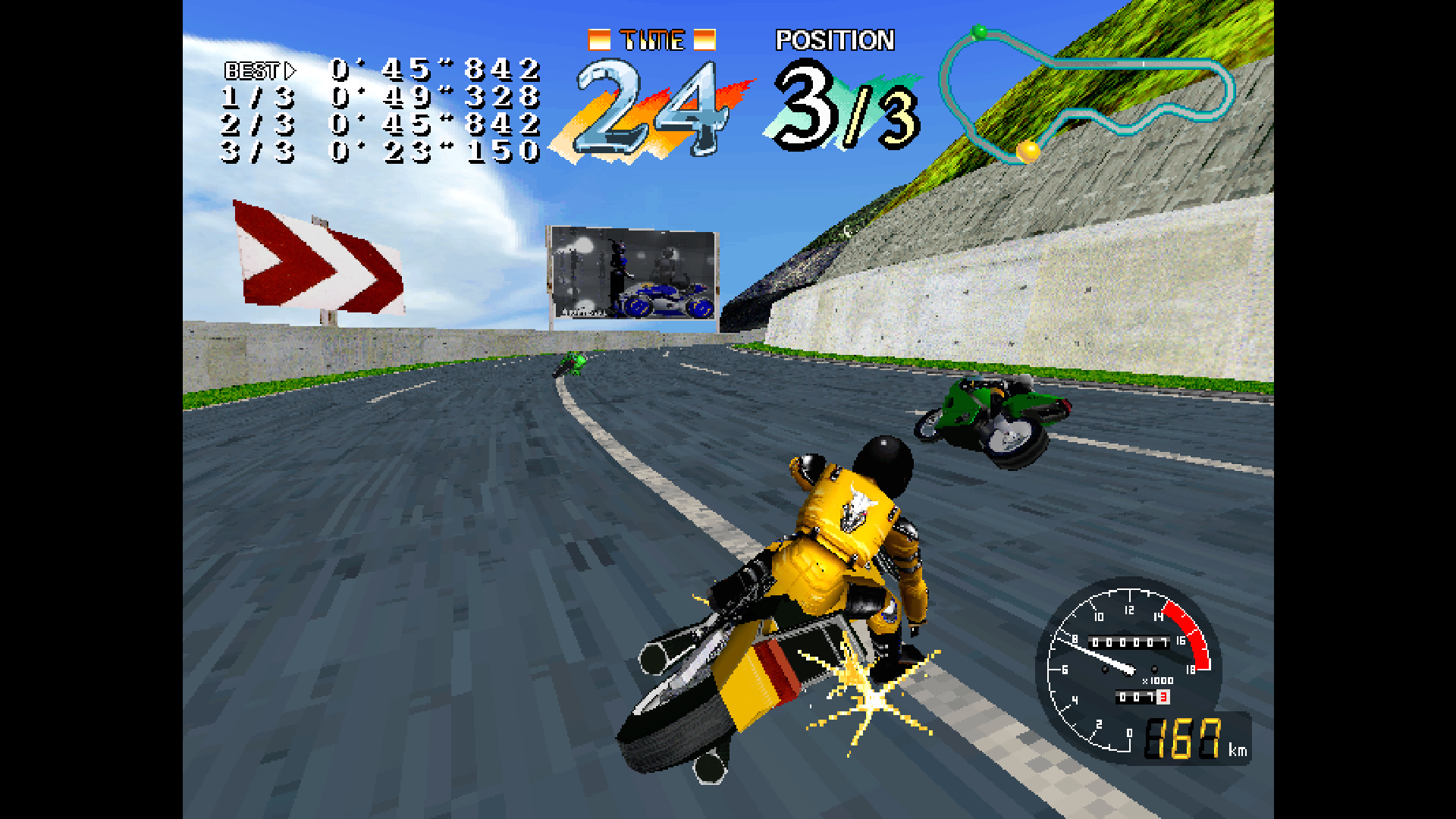 『サイバーサイクル』が「アケアカ」で復刻、8月20日に発売へ。1995年にナムコから発売されたバイクレースゲーム_004