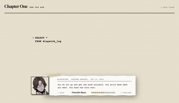 “SQL”で事件の真相に迫るミステリーゲーム『Ghost in the SQL Data』が面白そう_001