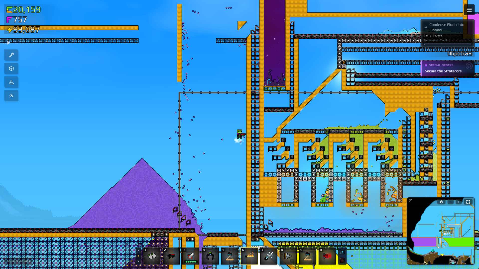 『Sandustry サンダストリー』が本日Steamで早期アクセス開始。ピクセル単位で物理演算がはたらく2D工場ゲーム_003