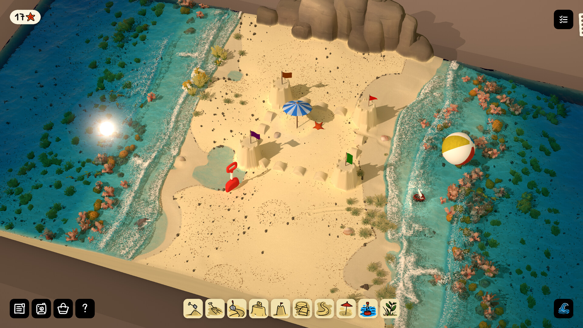 『Sandcastle(サンドキャッスル)』体験版が公開中。物理演算の砂と波でお城を作れるサンドボックスゲーム_001