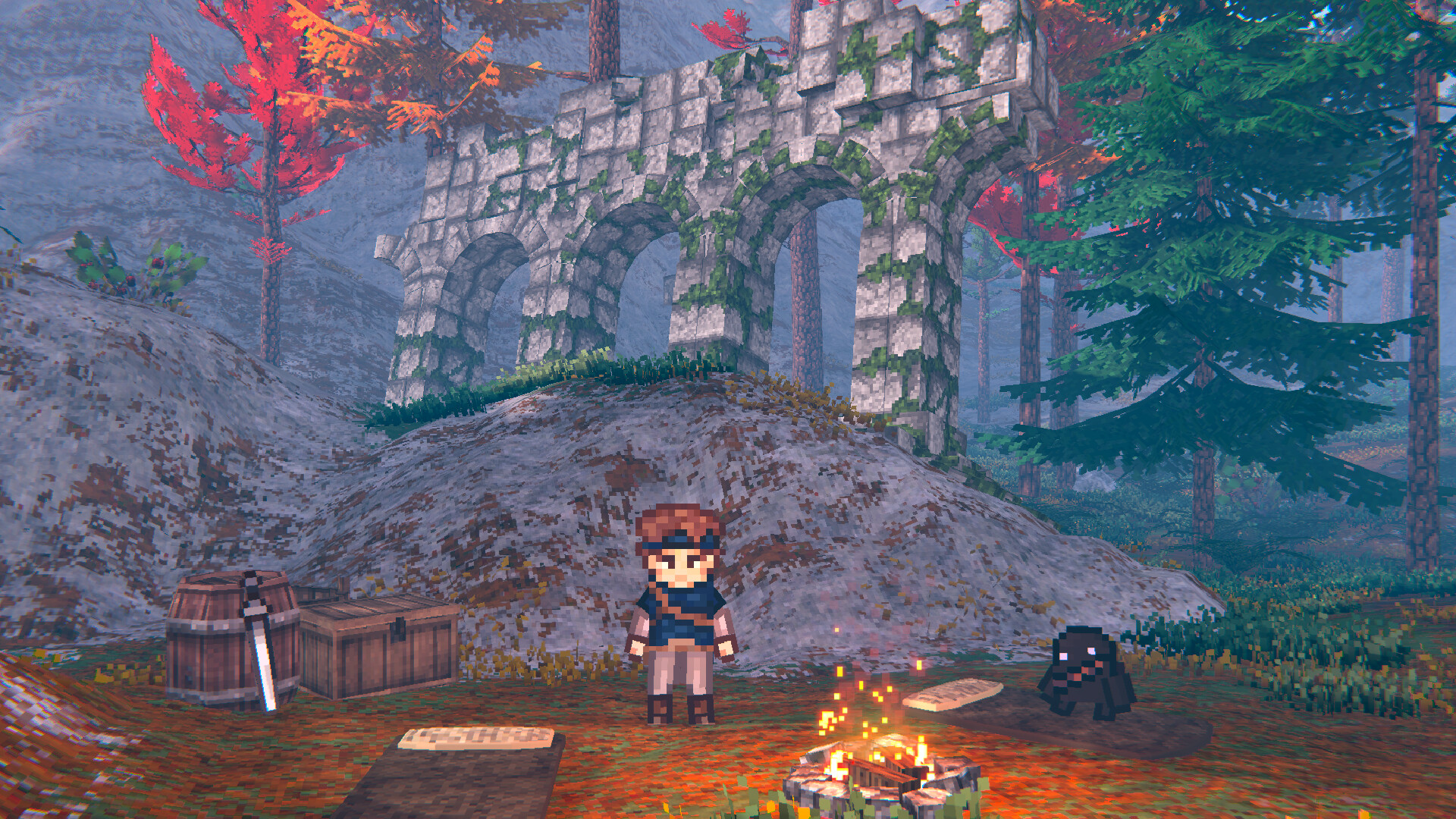 『EthrA』プレイテストが開始。「探索」「戦闘」に重きを置いたドット絵3DオープンワールドRPG_001