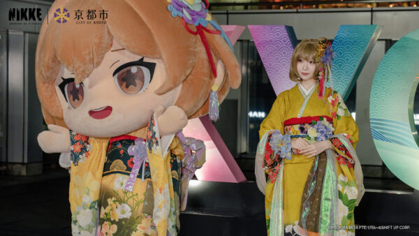 『勝利の女神:NIKKE』本日9月15日から開催の「NIKKE in 京都」、前日イベントで京都タワーがアニスカラーにライトアッ_002