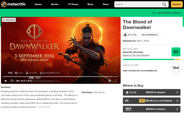 『The Blood of Dawnwalker』が海外レビューでメタスコア平均「83/100」と高評価を獲得_001