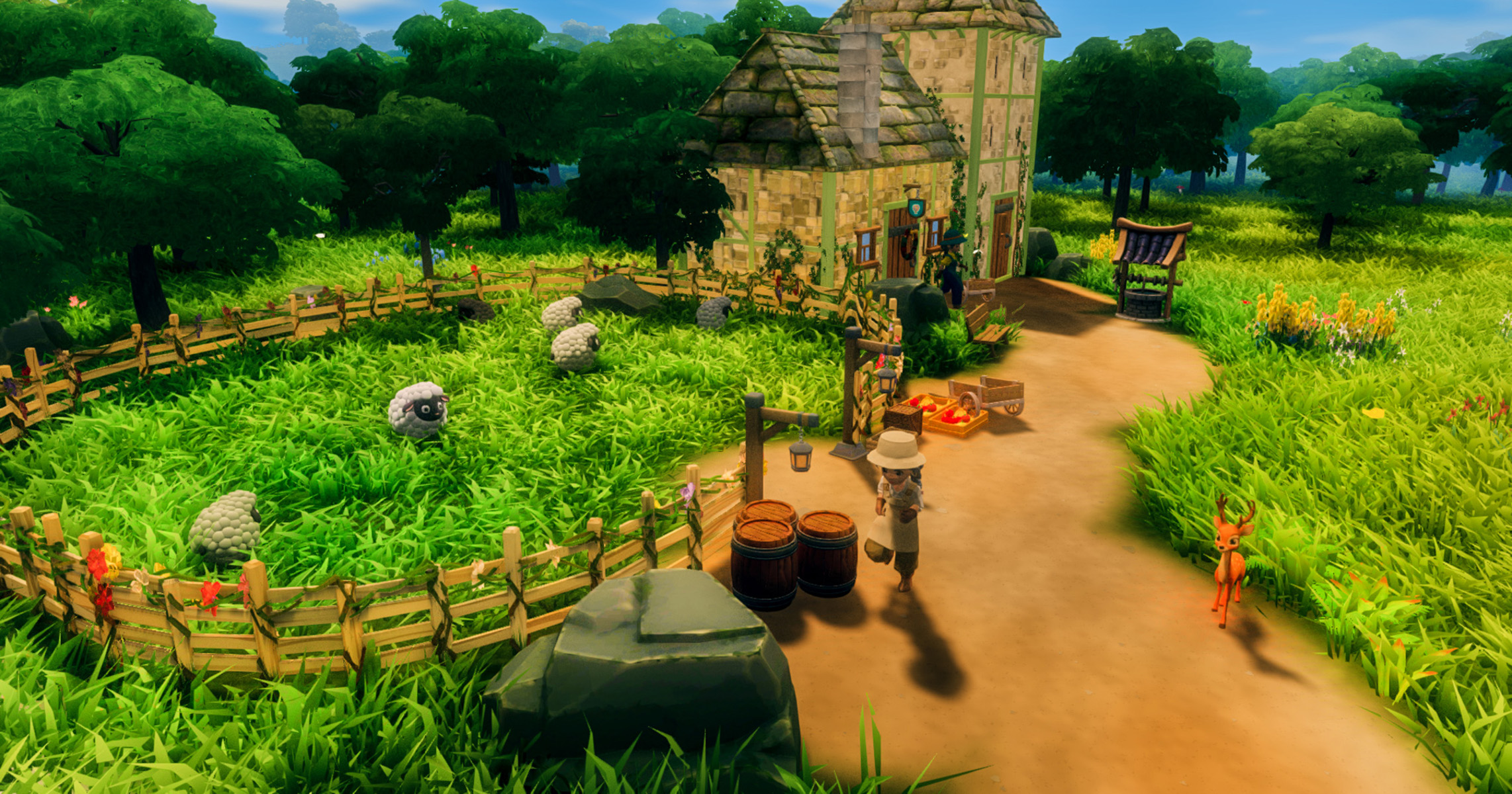 地形や建物を自由に作れる村づくりゲーム『CottageCore』Steamストアページが公開_001