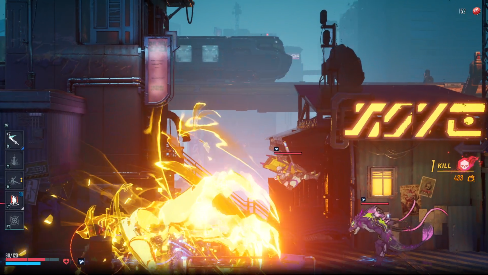 『SlashZero』レビュー・評価・感想。アニメ調でサイバーパンクな横スクローグライク_019