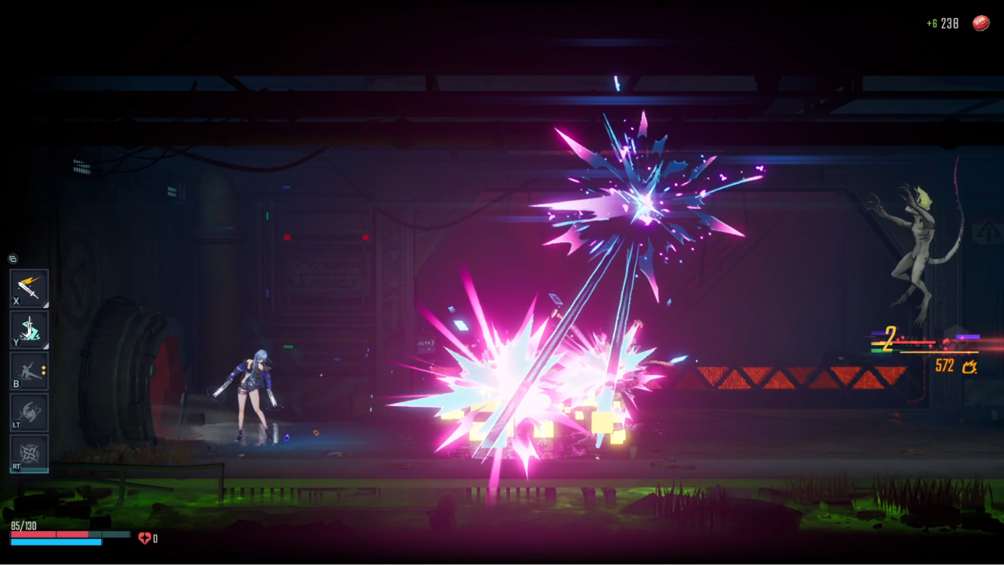 『SlashZero』レビュー・評価・感想。アニメ調でサイバーパンクな横スクローグライク_013
