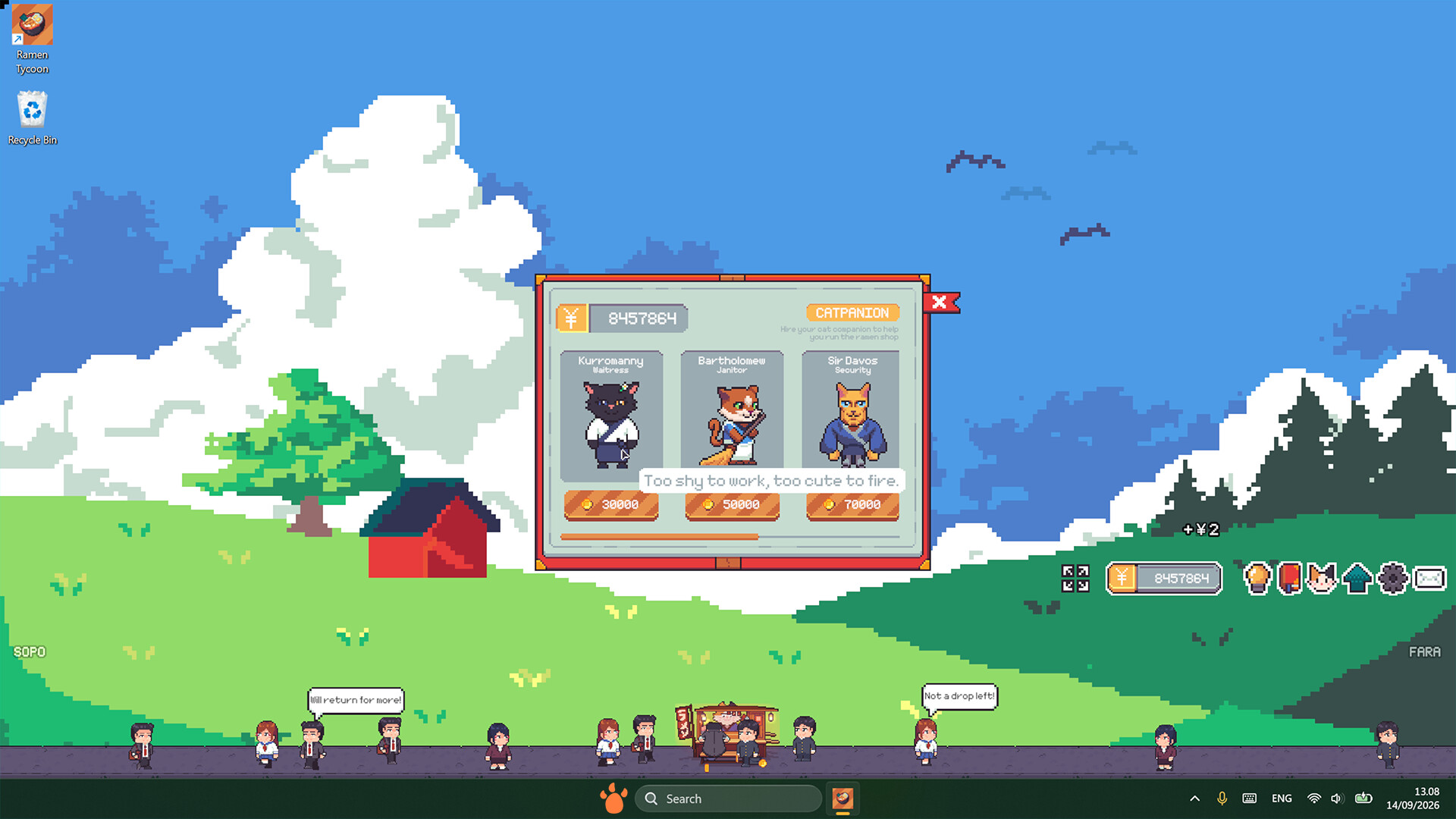 『Desktop Ramen Tycoon』がSteam向けに発表。猫が営む居心地の良いラーメン店を経営する放置系ゲーム_003