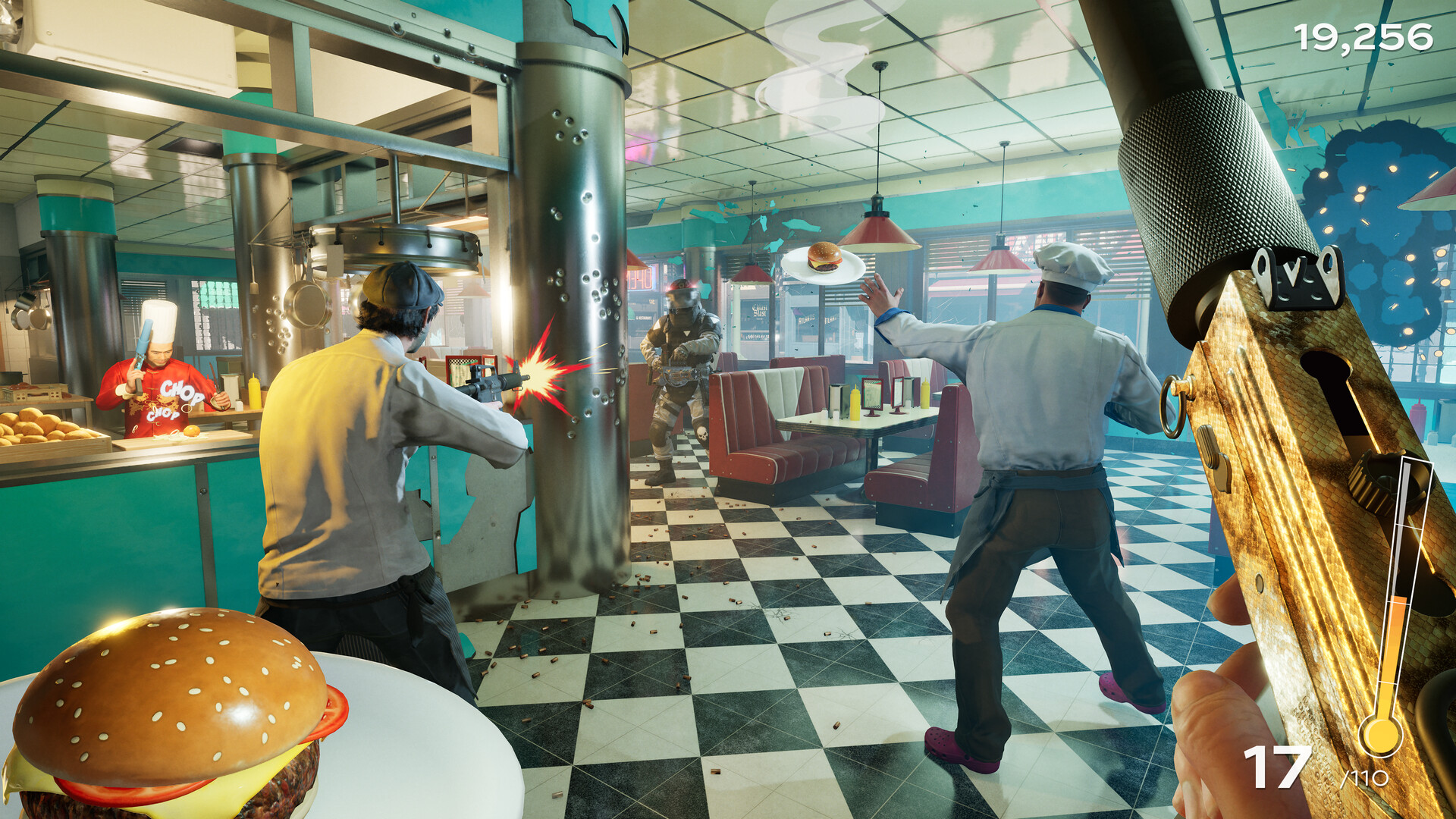 料理の片手間に銃で敵を撃退するゲーム『メイヘム・アラカルト』Steamストアページが公開_001