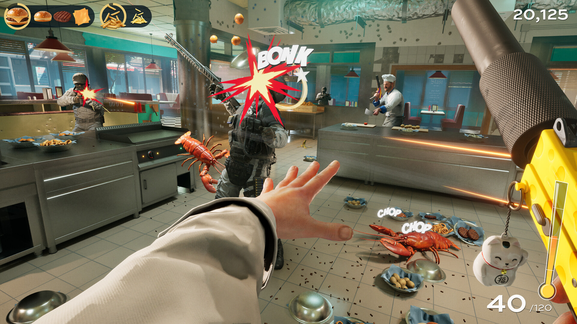 料理の片手間に銃で敵を撃退するゲーム『メイヘム・アラカルト』Steamストアページが公開_003