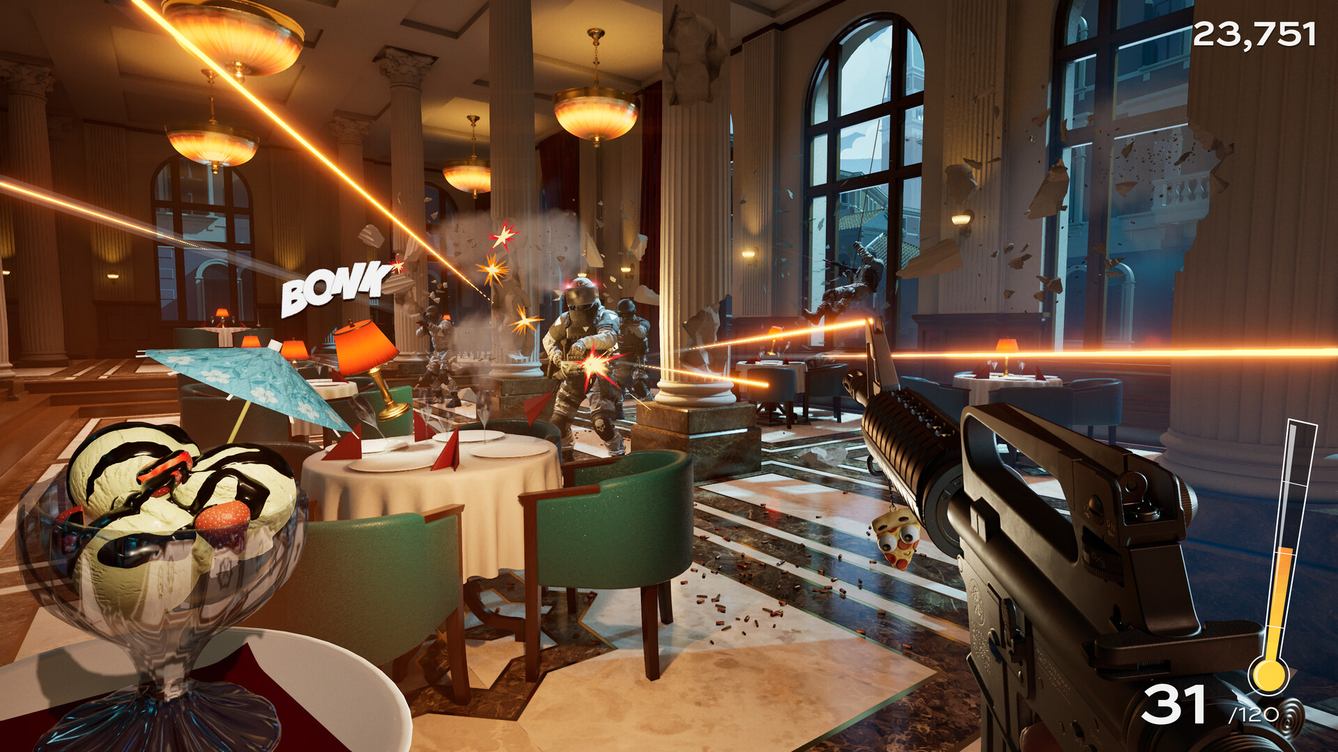 料理の片手間に銃で敵を撃退するゲーム『メイヘム・アラカルト』Steamストアページが公開_005
