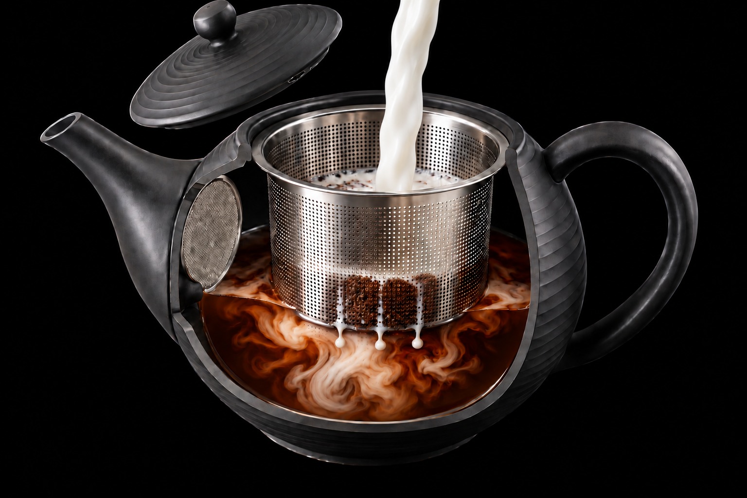 カフェオレ専用の“バリスタ急須”が誕生。ミルクでコーヒーを抽出するから“薄まらない”濃厚なカフェオレが味わえる_001