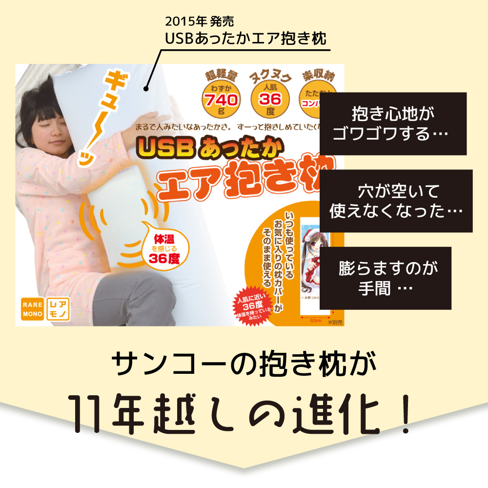 『ヒーターでじんわりあたたかい「推しの温もり抱き枕」』が発売。内蔵ヒーターで人の体温のような暖かさを再現したUSB給電式抱き枕_011