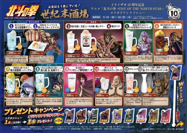 「ミライザカ・鳥メロ×アニメ『北斗の拳 -FIST OF THE NORTH STAR-』コラボキャンペーン」が開催決定_001