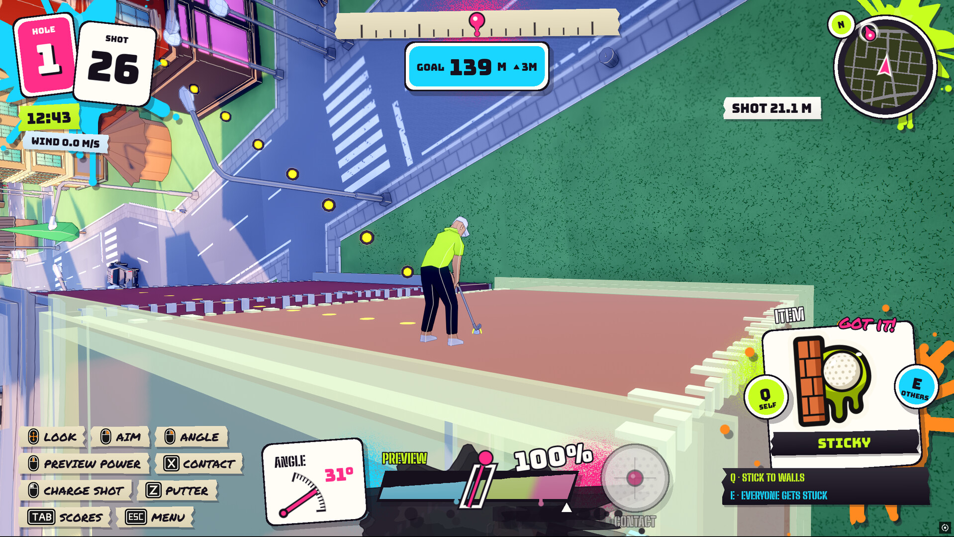 街全体がゴルフコースになるパーティーゲーム『Crazy City Golf』無料体験版がSteamで配信開始_001