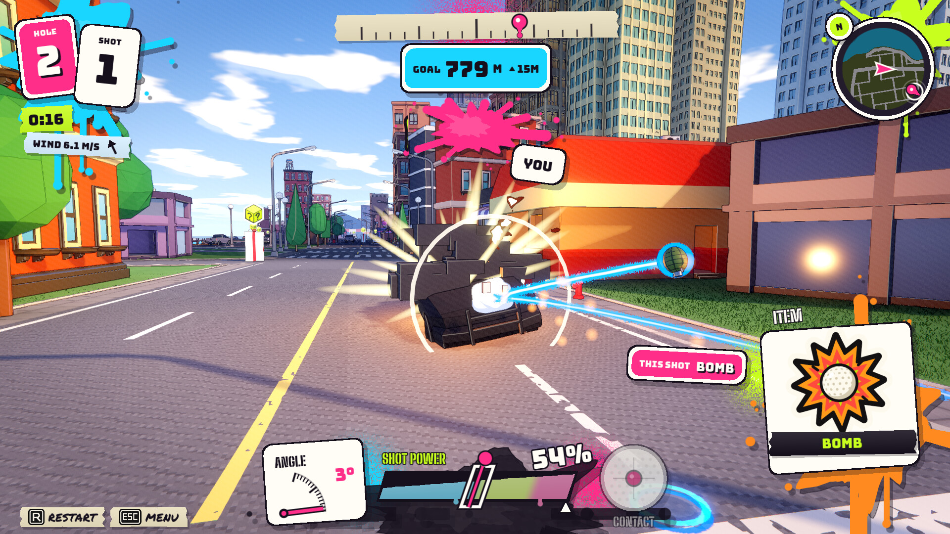 街全体がゴルフコースになるパーティーゲーム『Crazy City Golf』無料体験版がSteamで配信開始_003