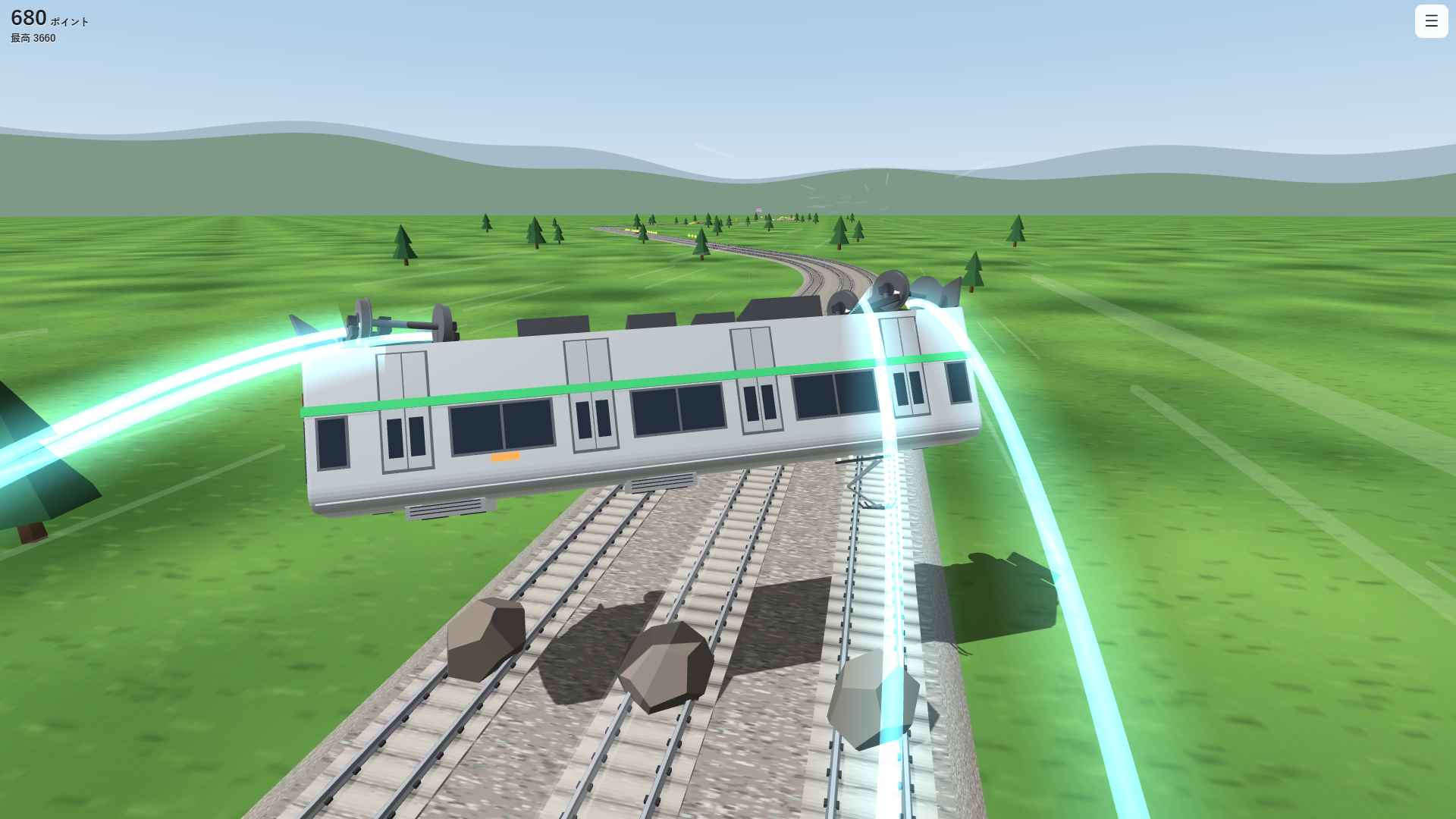 【無料】“電車”を縦横無尽に操作しながら進むランゲーム『アクロバティックトレイン』がSNSで話題_002