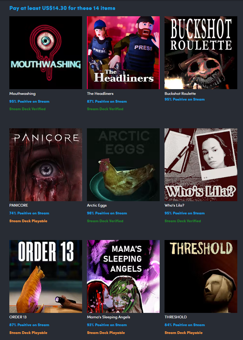 『Mouthwashing』などのホラーゲーム14作品を集めたバンドルがHumble Bundleで発売_001