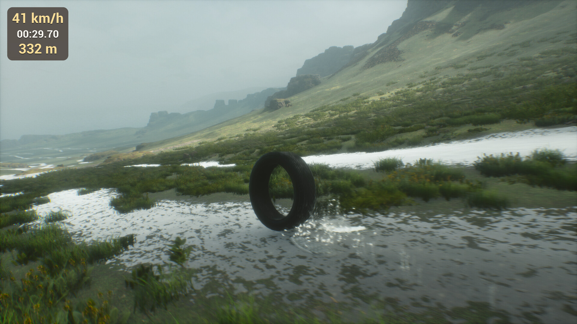 『AROTA - Tire God』が超シュール。「タイヤ」を投げて、とにかく遠くまで転がすゲーム_003