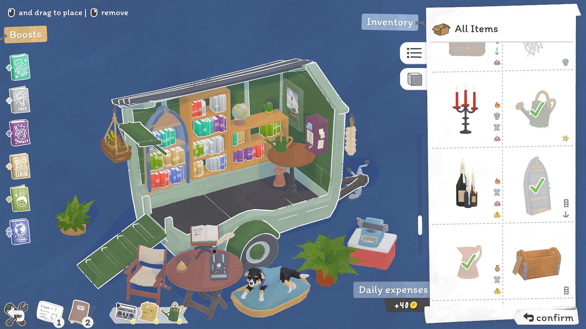 “移動式書店”経営ゲーム『Tiny Bookshop』を35%オフの1624円で買えるセールがSteamで開催中_002