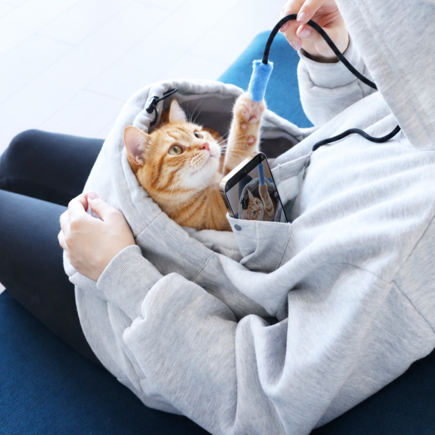 愛猫を“お腹のポケット”にINできるルームウェア「にゃんガルーパーカー3」が発売_002
