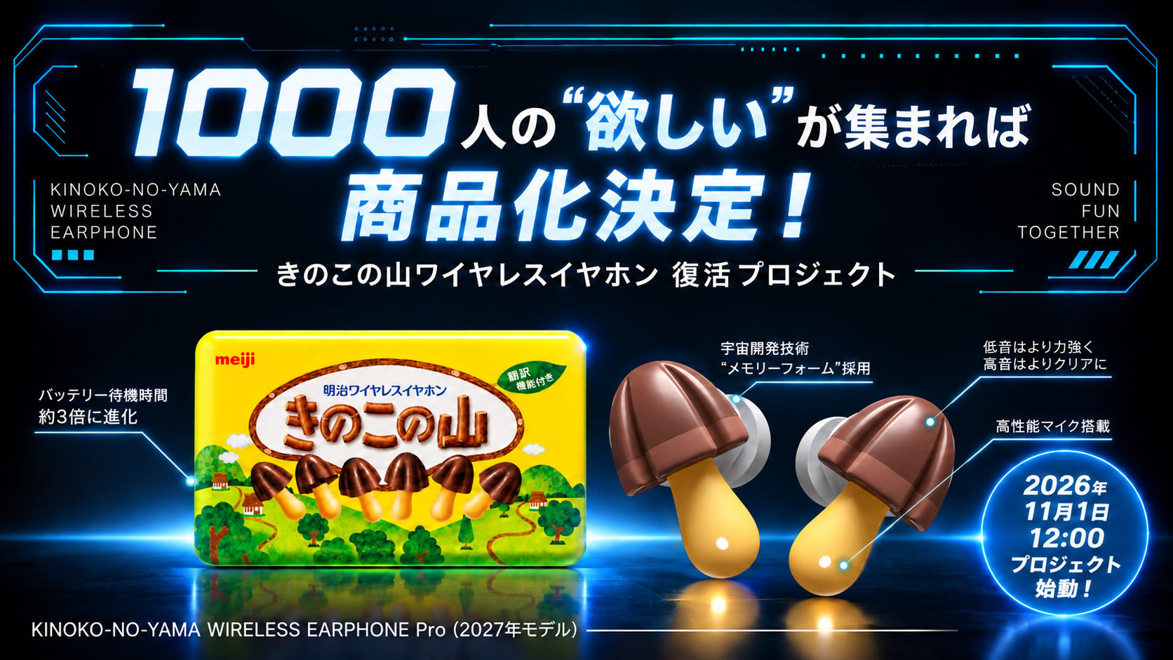 「きのこの山」ワイヤレスイヤホンが「Pro」になって復活へ_015