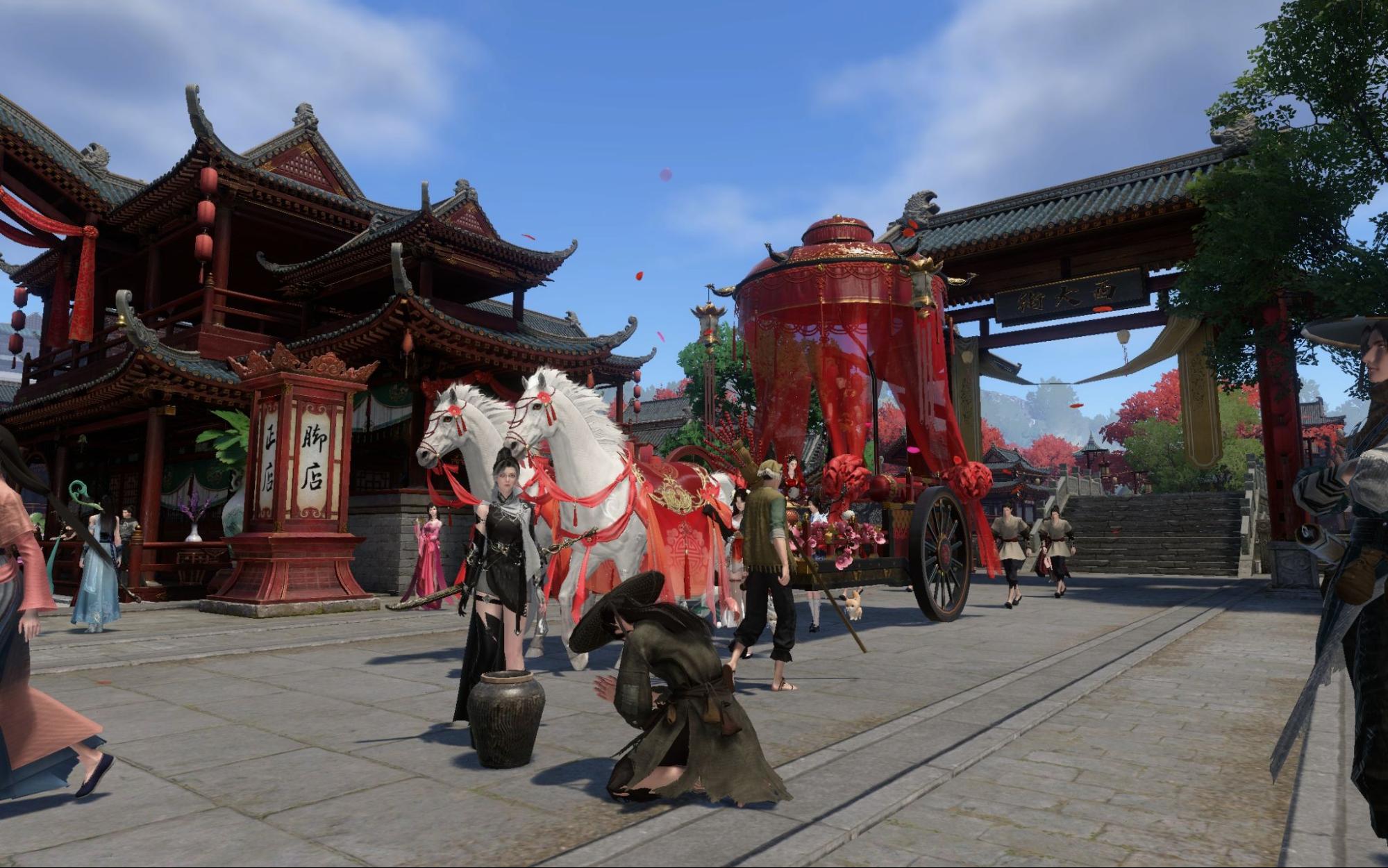 何にでもなれるMMORPG『逆水寒』で「物乞い」の生き様を見せつける。CBT最終日、記念の花火で、物乞い。恵んでくれた同志が現る_013