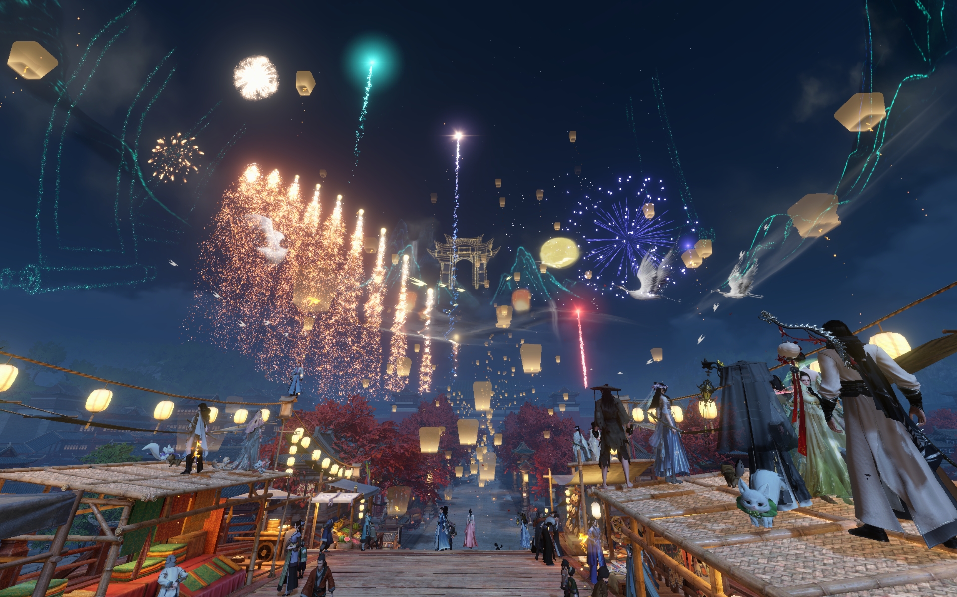 何にでもなれるMMORPG『逆水寒』で「物乞い」の生き様を見せつける。CBT最終日、記念の花火で、物乞い。恵んでくれた同志が現る_015